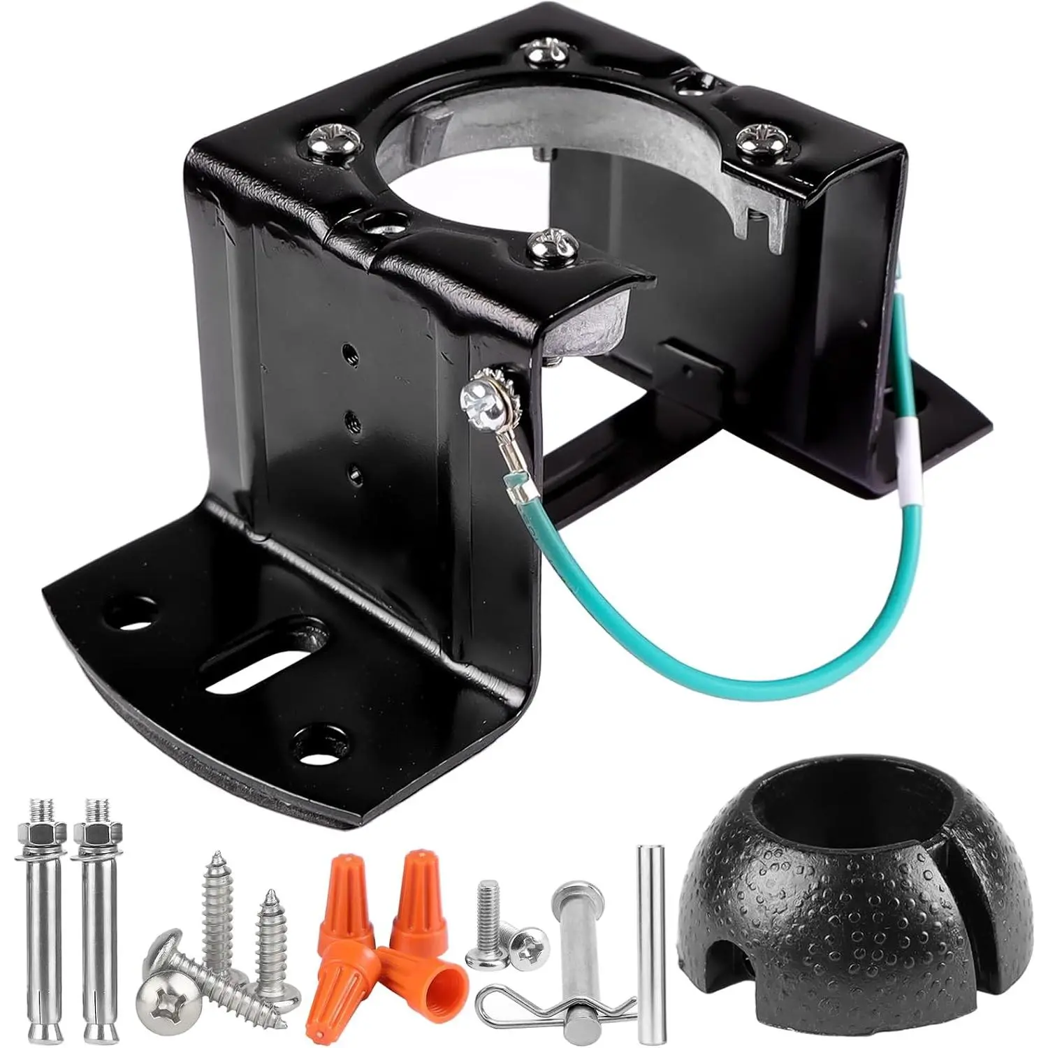 Ceiling Fan Mounting Bracket Kit with Hanger Ball - 2.0mm Heavy Duty Steel Mount for 1" Downrods & 4" Boxes, Flat & Low Slope Ceilings (≤10°), NOT for Hugger Fans