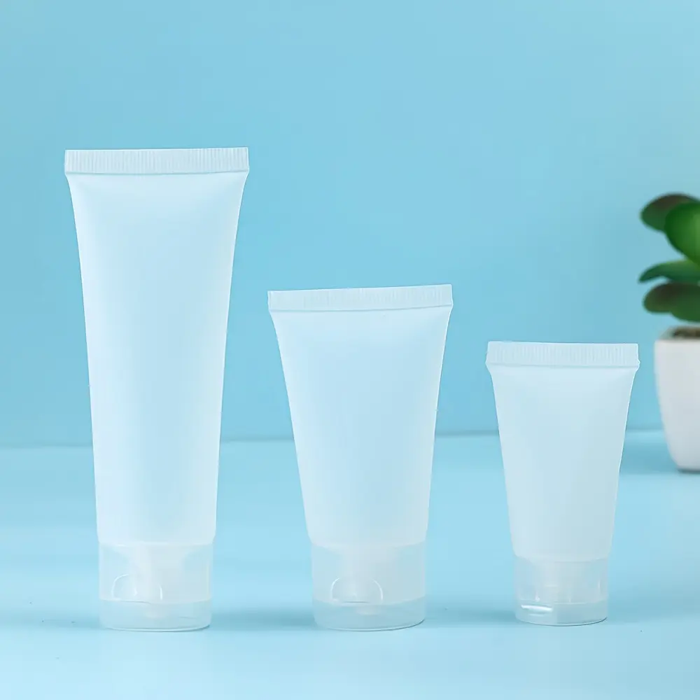 Empty Refillable Cosmetic Soft Tube Vial Bottles With Flip Cover Makeup Travel Sample Packing Storage Holder Container For Toothpaste Shampoo Facial Cleanser Body Lotion