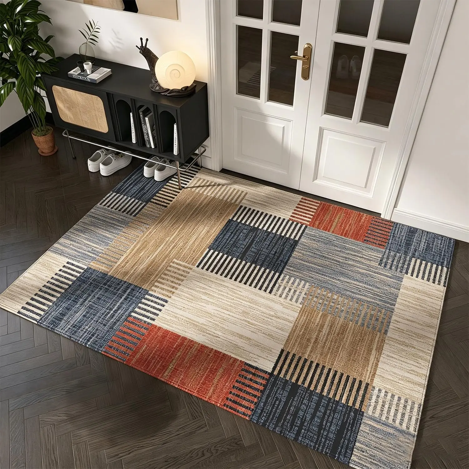 Front Door Mat, Outdoor Entrance, 24x35 Inches, Washable Door Mat, Indoor and Outdoor Use, Geometric  Entrance Rug, Small Rug for Entryway, Kitchen, Bathroom, Porch Decorative Mat
