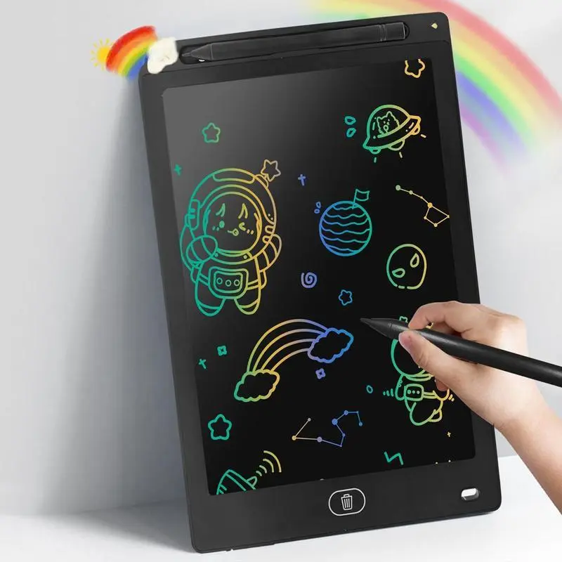 12 Inch LCD Message Writing Tablet, 1 Piece Colorful Doodle Board Drawing Pad, Erasable Reusable Drawing Tablet, Educational Learning Toy for Boys & Girls, Scribble Tablet