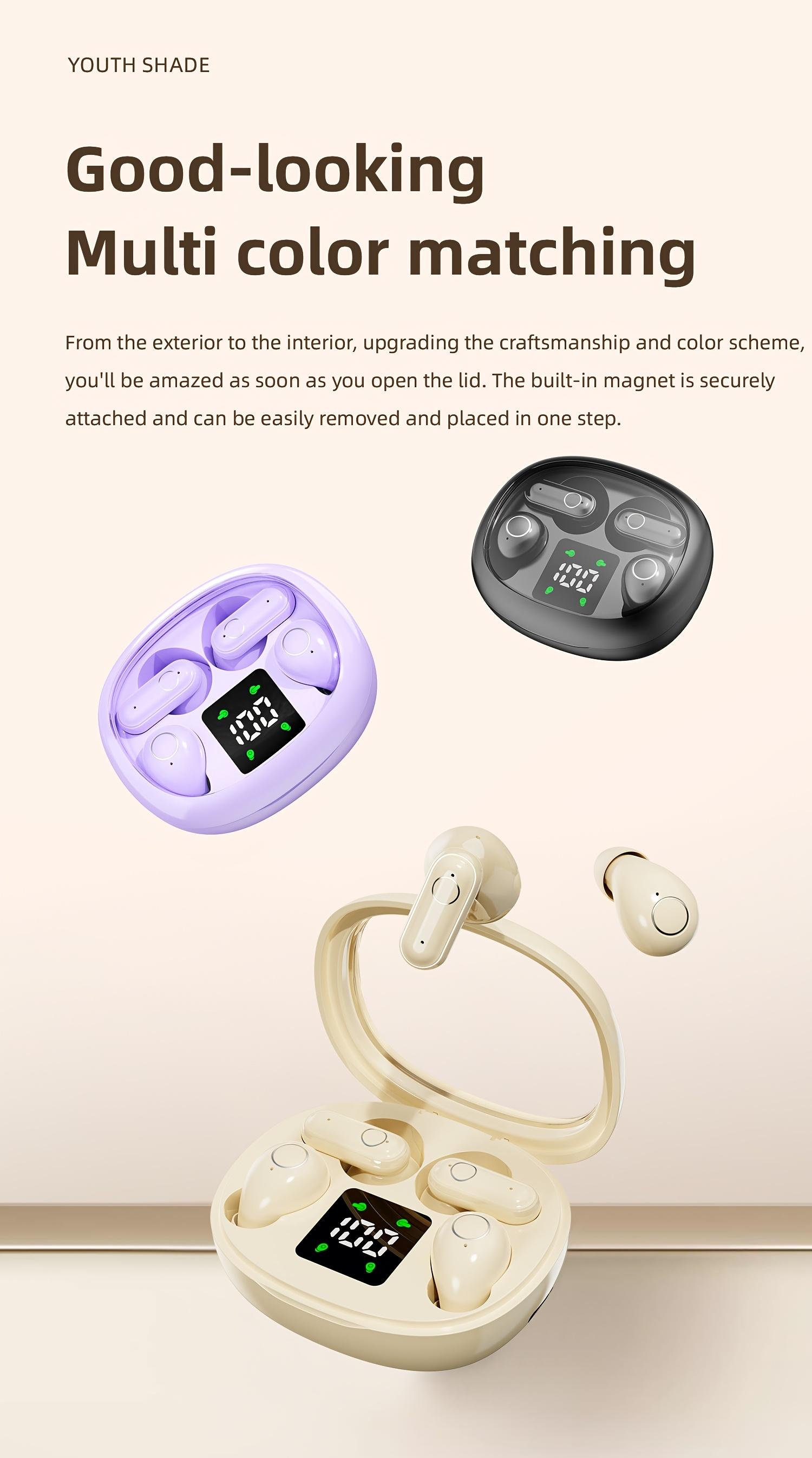2 Pairs Wireless Earbuds – Mini Invisible Bluetooth 5.4 Headphones with LED Display, Perfect for Sleep, Sports & Gaming