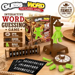 Guess the Word Board Game, Hangman Game, Word Guessing Puzzle, Spelling Learning Toy, Family Party Game, Educational for Kids Adults Ages 6+