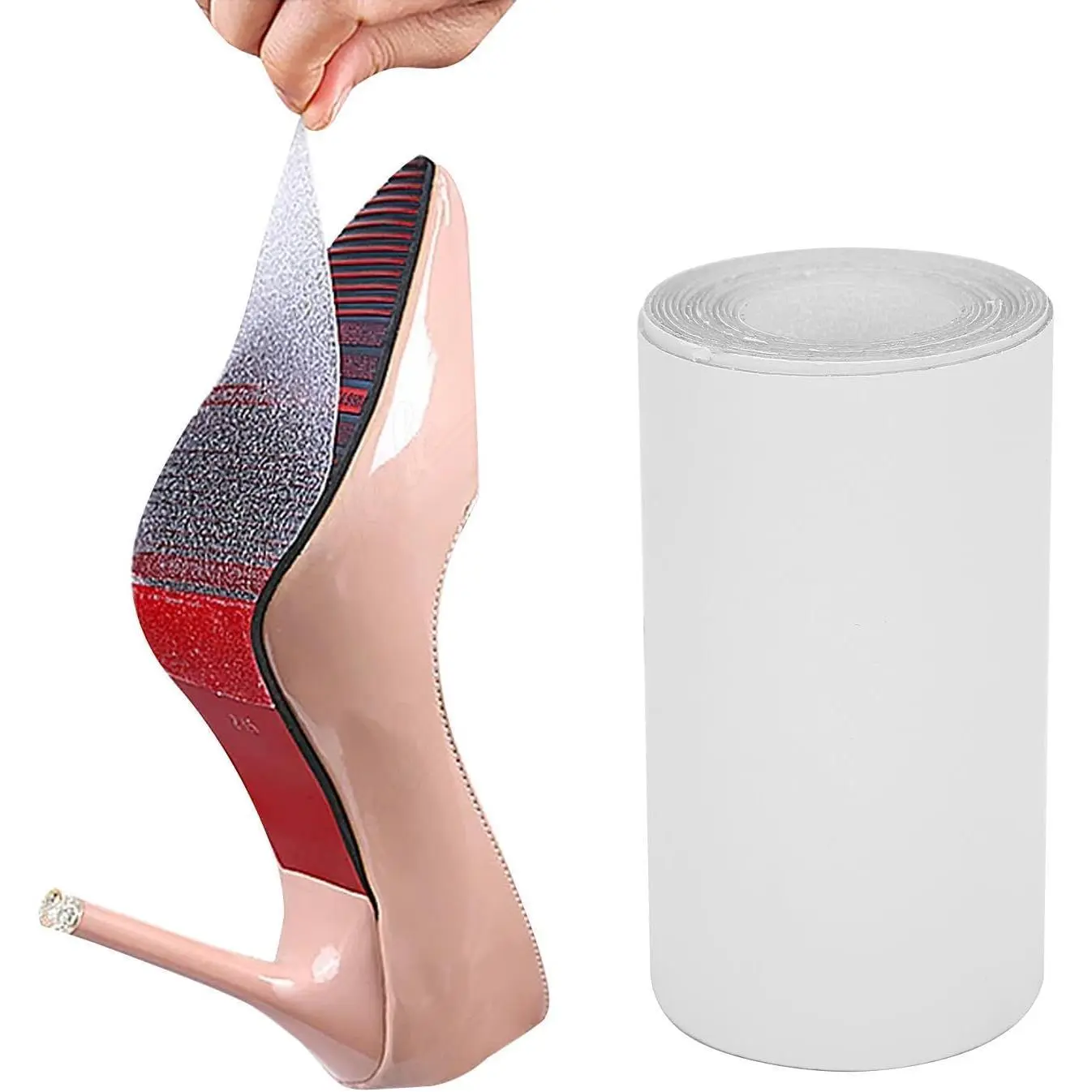 Shoes Sole Protectors Self-Adhesive Sole Protector Roll with Anti-Slip Lattice Texture, Crystal Clear Sole Sticker for High Heels Outdoors(1m/3.28ft)