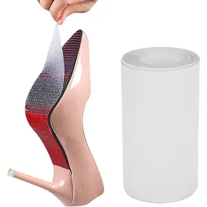 Shoes Sole Protectors Self-Adhesive Sole Protector Roll with Anti-Slip Lattice Texture, Crystal Clear Sole Sticker for High Heels Outdoors(1m/3.28ft)