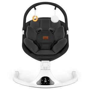 Baby Swing, Electric Infant Swing with Remote Control, 5 Speed Adjustable, Machine Washable Seat, 5 Point Safety Harness, Bluetooth Music, Portable Swing  Babies (Black)
