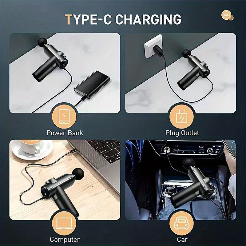 Deep Tissue Electric Massager | 1200mAh Battery | USB Fast Charging | 8 Massage Heads | Full Body Relief for Head, Neck, Arms & Legs | Perfect Gift for Men & Women