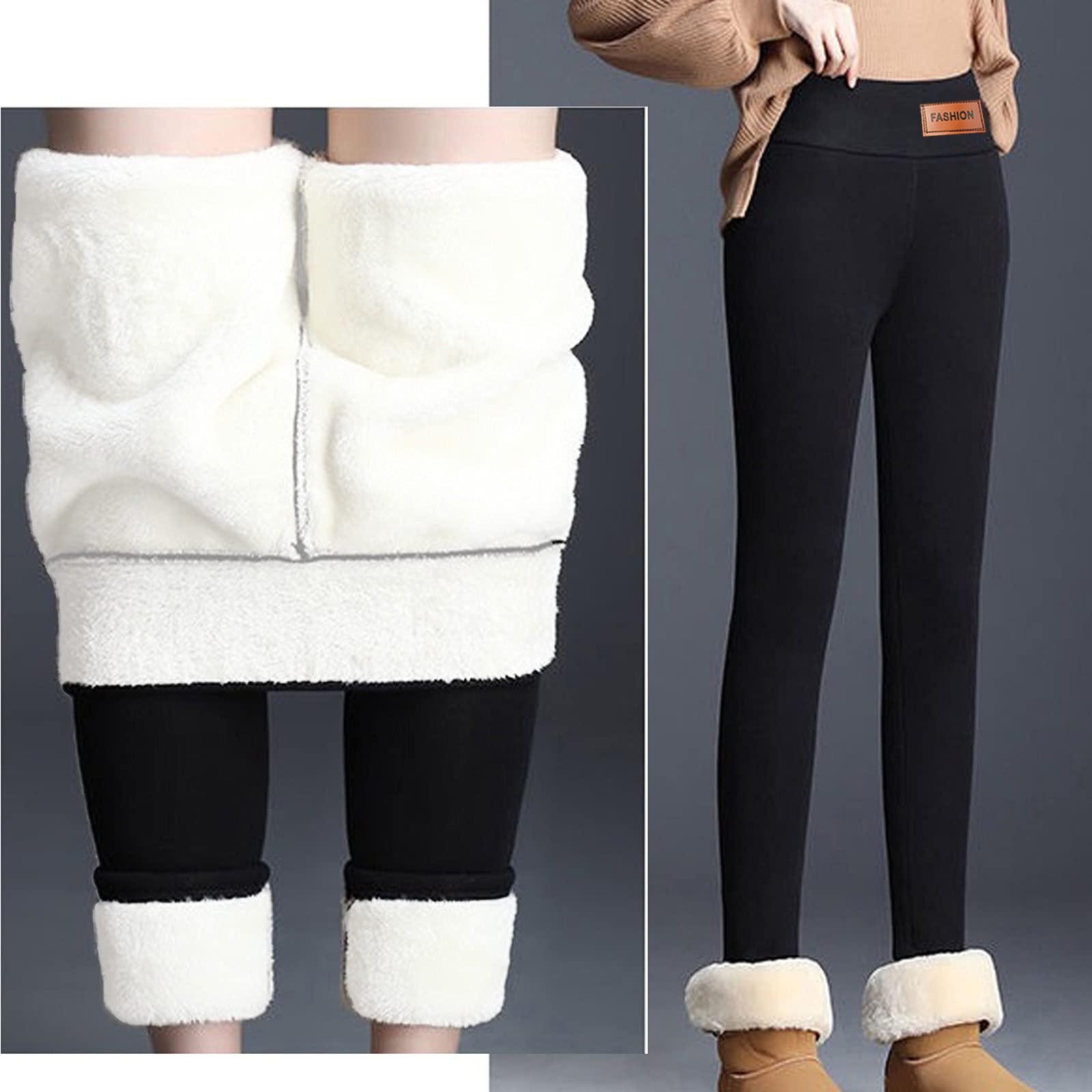 Thick Fleece Lined Warm Leggings High Waisted Tummy Control Leggings Winter Seamless Slimming Leggings