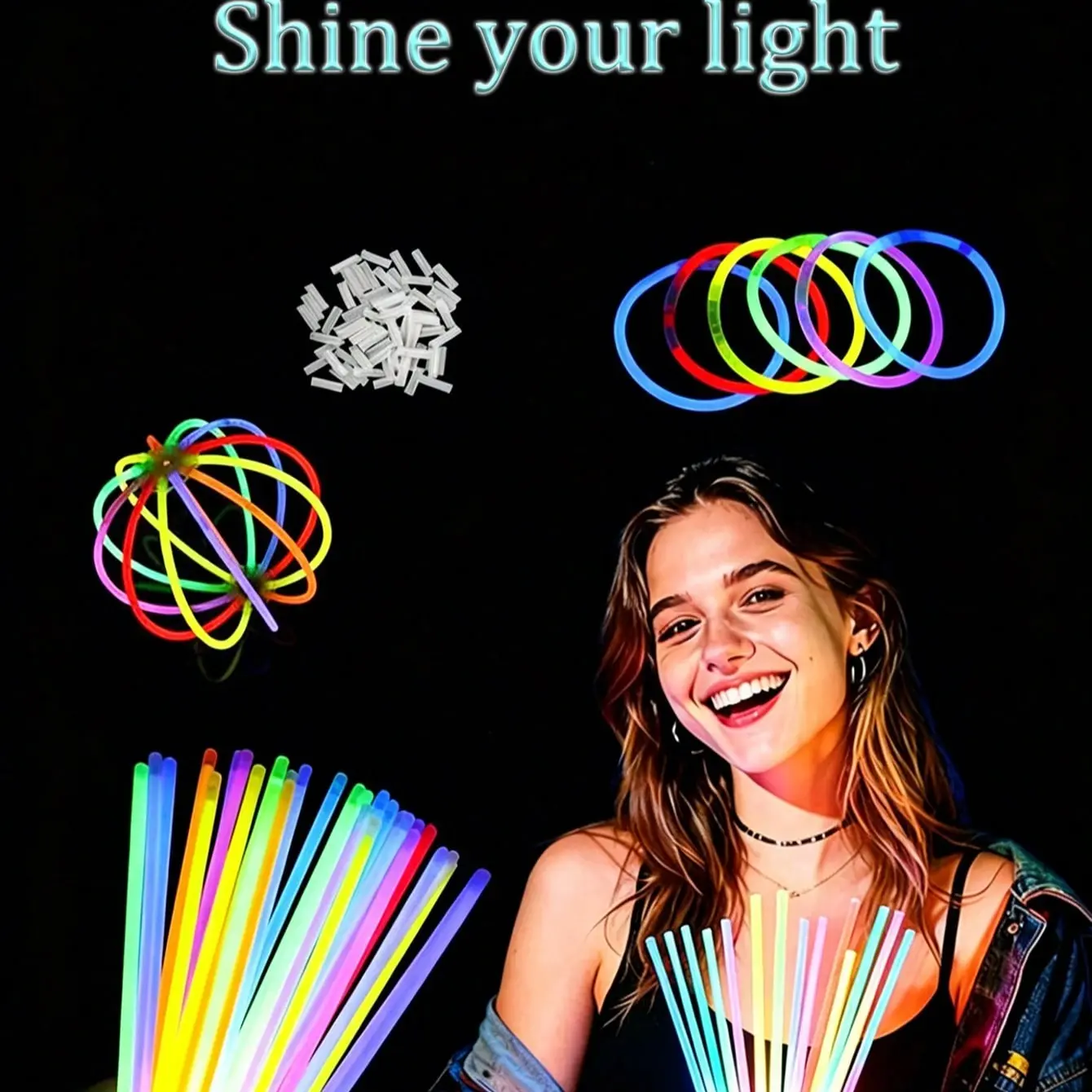 8 Inch Neon Glow Sticks | 50/100/200/207/214 Packs, Assorted Multicolor, DIY Bracelets & Necklaces, Party Favors for Birthday Wedding Halloween, Holiday Gifts for New Year & Valentine’s Day
