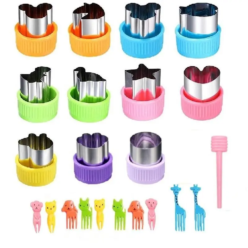 22-Piece Stainless Steel Butterfly Mold Set, Fruit Vegetable Cookie Press Molds, Lunch Box Breakfast Cartoon Shape Molds, Food Grade Material