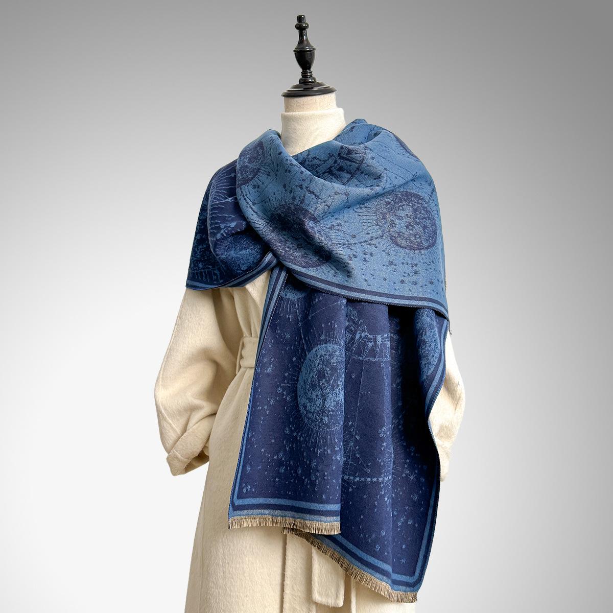 Boho Style Floral & Paisley Embroidery Tassel Decor Shawl, Paisley Print Scarf, Trendy Casual Soft Warm Double Sided Scarf for Fall & Winter, Fashion Accessories for Women & Men