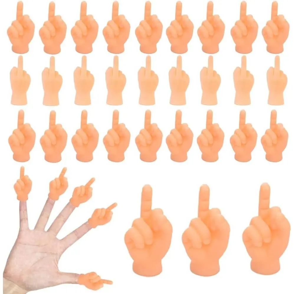 30 PCS Tiny Middle Finger Puppet, Miniature Small Hands, Mini Finger Hands Funny Hand Puppet for Game, Fun and Realistic Design Party Favors for Adults Kids