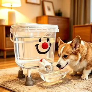 Clear Visible Pet Automatic Water Bucket 3L/5L, Anti-Spill 24 Hours Running Water Dispenser, Keep Cat Dog Fur Dry Clean Large Capacity Water Feeder