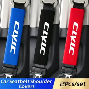 2pcs Car Seatbelt Shoulder Protectors, Simple High-End Design, Anti-Chafing, Suitable for Honda Civic, Universal Car Accessories