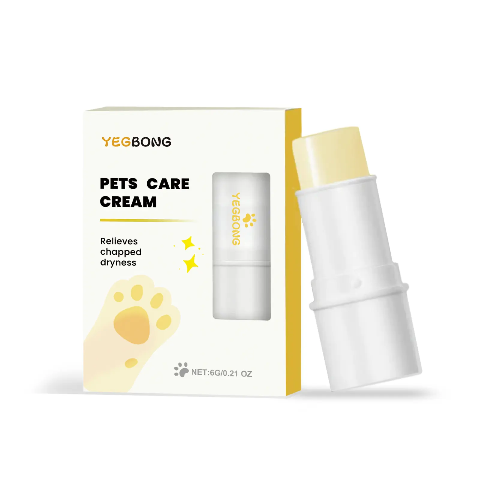 Yegbong Paw Balm Stick for Dogs & Cats - Twist-Up Design, Moisturizing, Nourishing, Soothes Dry & Cracked Paw Pads, Pet Grooming Supplies