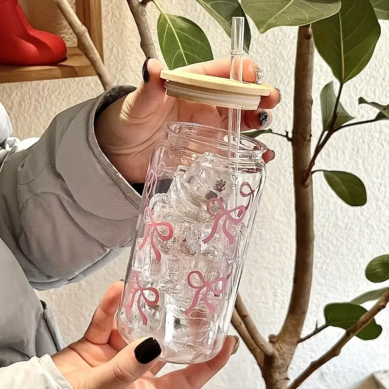 Portable Butterfly Tie Pattern Plastic Cup, 16oz Reusable Coffee and Tea Cup with Straw, Durable PP Material, Ideal for Outdoor Activities