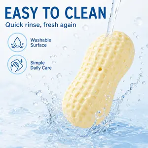 Sound-Activated Peanut Dog Toy, Milk Flavor, Teeth Cleaning, Ultra Durable, Tpr Material, Perfect for Corgi, Teddy, Small Dogs