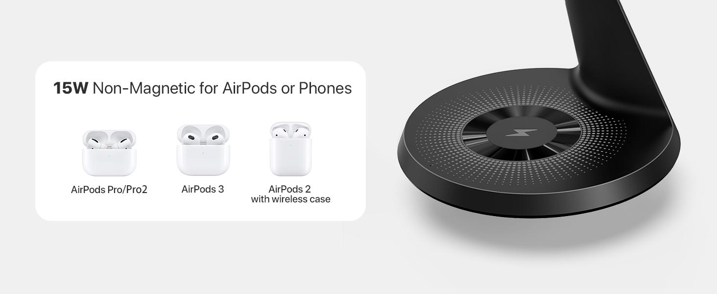 Charging Station for Apple Multiple Devices, for MagSafe Charger Stand, Wireless Charger for MagSafe 3 in 1 for iPhone 16 15 14 13 12 Series, Apple Watch, AirPods Pro/3/2 (30W Adapter Included)