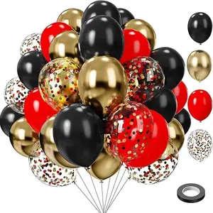 76/77Pcs Red Black, Green Gold, Red Blue, White Balloon Set, Used For Birthdays, Weddings, Baptism, Jungle Party Decoration