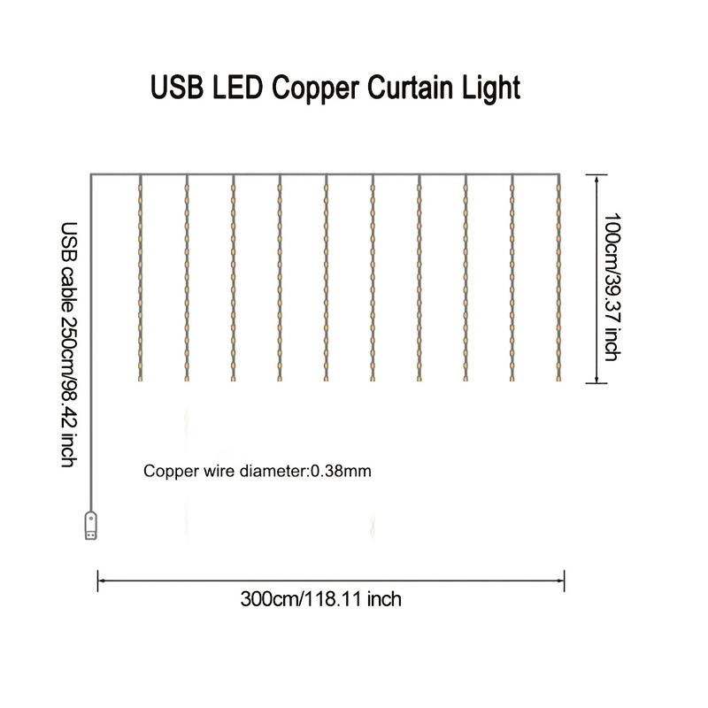 1set 9.84ft LED Curtain Fairy Lights, 300 LED Remote Control Curtain Lights, Plug In Fairy Curtain Lights, Window Wall Hanging Curtain String Lights for Bedroom Backdrop Wedding Party Xmas Indoor Decoration-Decorative 1set 9.84ft LED Curtain Fairy Lights, 300 LED Remote Control Curtain Lights, Plug In Fairy Curtain Lights, Window Wall Hanging Curtain String Lights for Bedroom Backdrop Wedding Party Xmas Indoor Decoration-Decorative