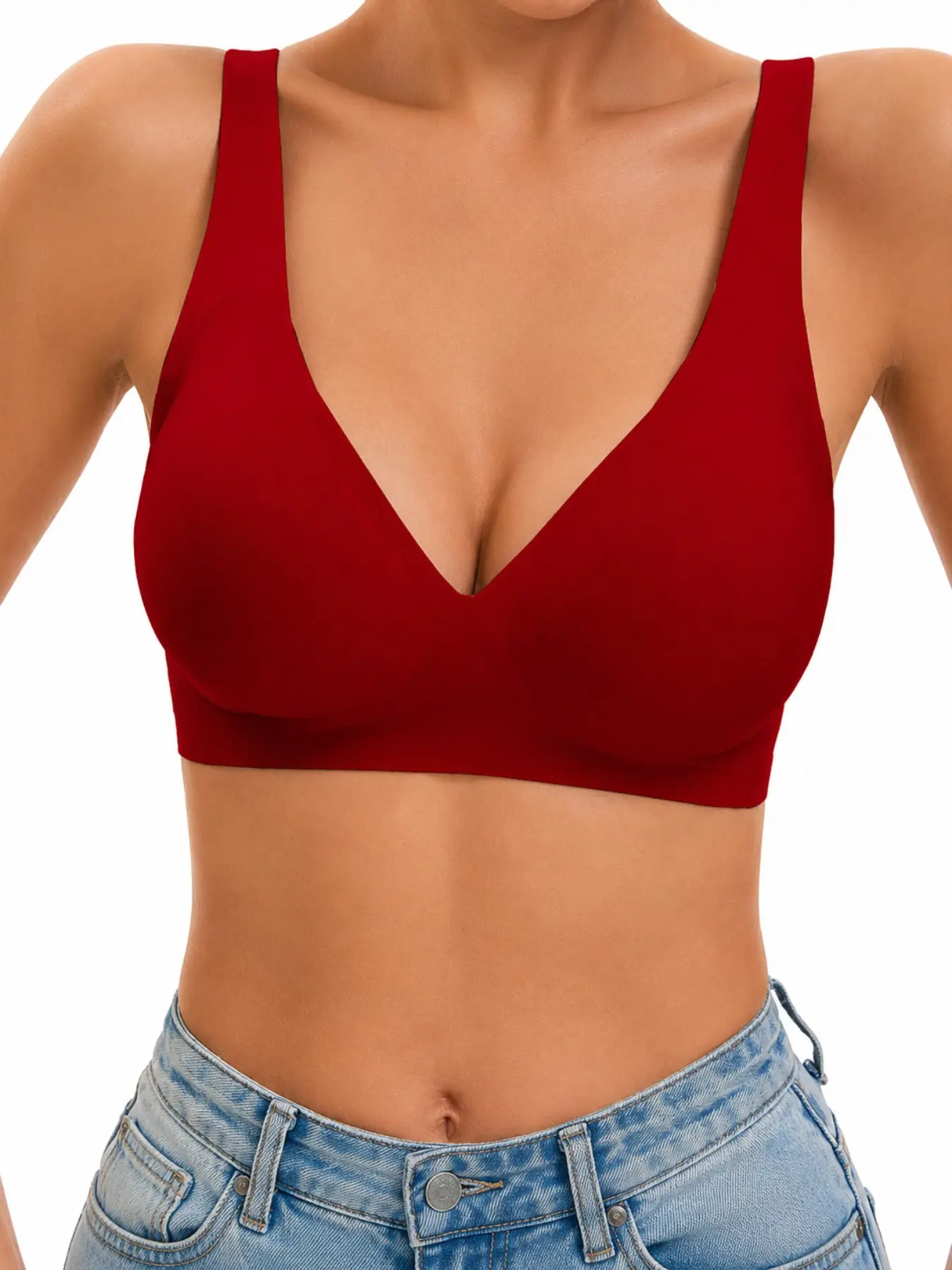 Women's Seamless Bra Without Underwire, Non Wired Bra, Comfortable Full Cup Bra, Elegant Balconette Design, Max Support, All Seasons Wear, No Underwire Bralette