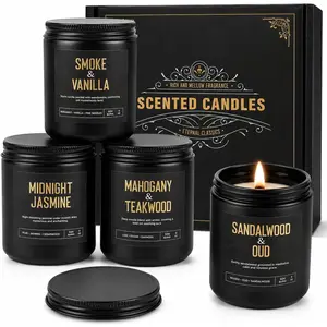 Men's   Set, 4 Pack Crackling  Wick Soy Scented s, 36oz Masculine  s for , Up to 200H  Time, Thoughtful  for Fathers, Husbands and Men