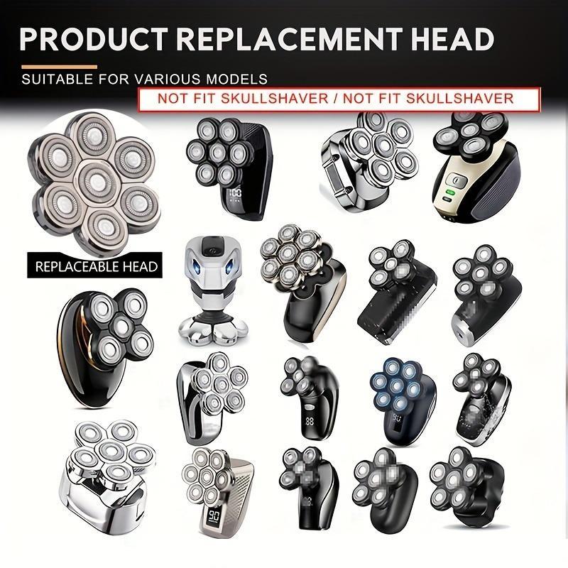 7D 7/8/9 Heads Replacement Heads for Electric Shaver, 1 Count Smooth & Comfortable Shaving Heads, Compatible with Most Brands Except Remington and SkullShaver Trimmers for Men, Multifunctional Shaving Head
