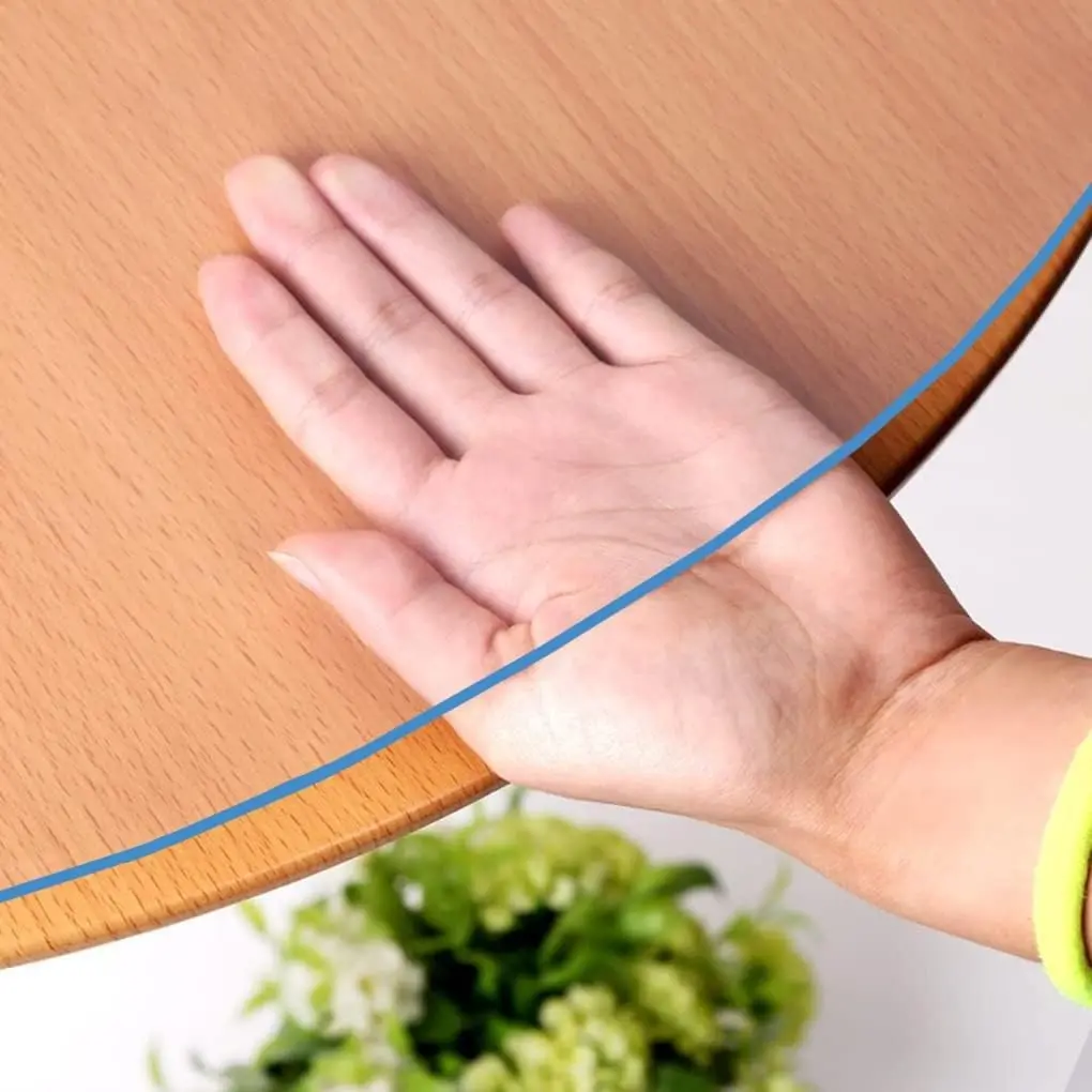 60 Inch Round Clear PVC Table Protector Plastic Glass Tablecloth for Dining Coffee Room Entryway, Circle Furniture Top Cover Desktop Vinyl Pad Protector