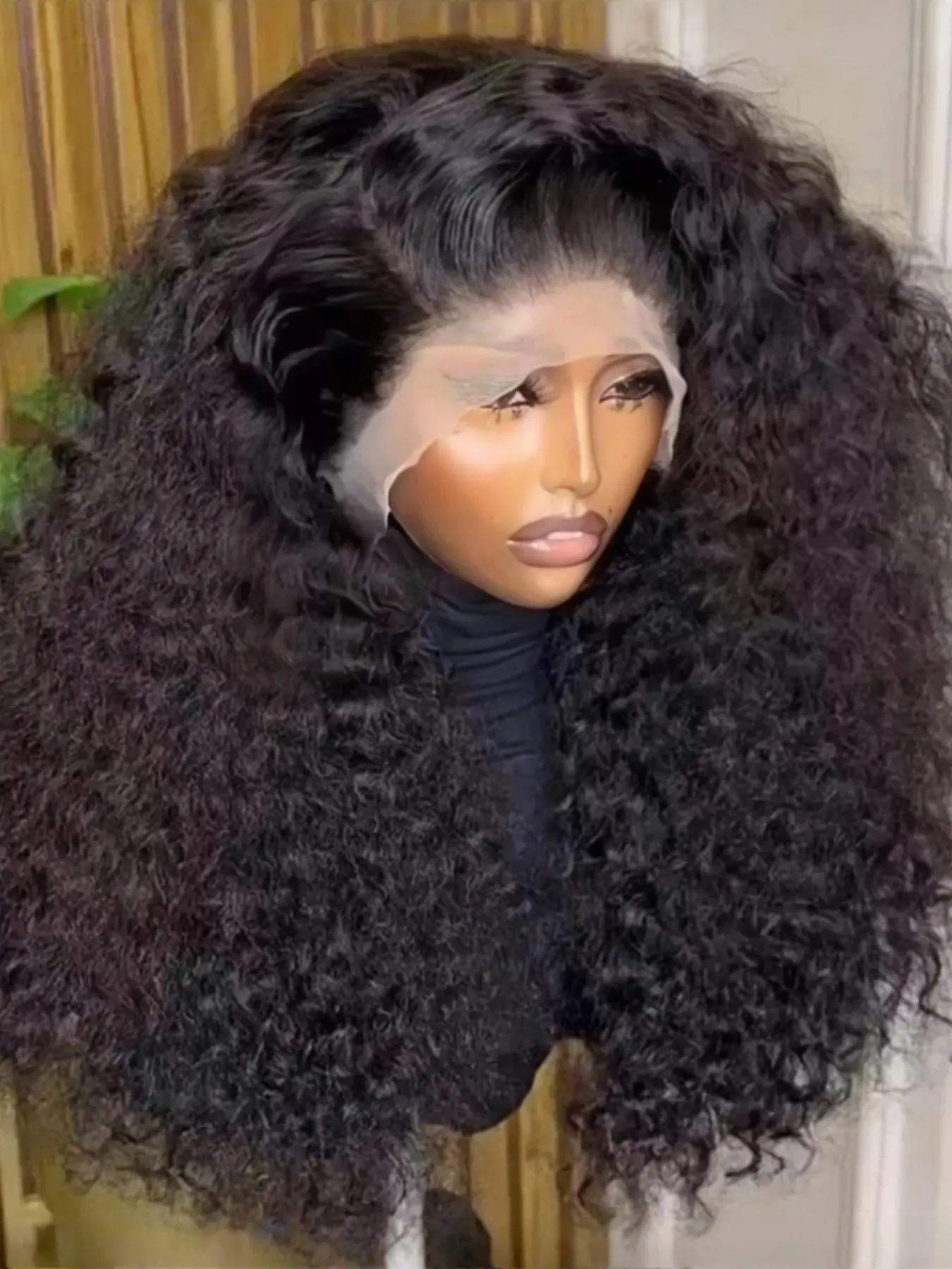 13x4 Lace Front Wig, 26 Inch Soft Natural Curly Wave, Glueless Heat Resistant Synthetic Hair, Perfect for Daily Wear