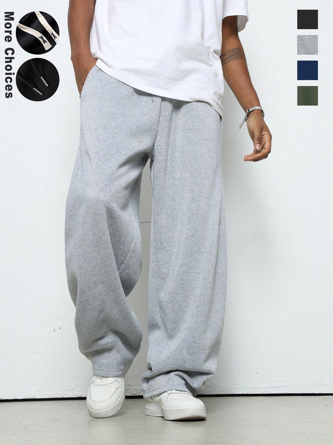 Men's Solid Color Drawstring Waist Pants, Casual Comfy Trousers for Daily Wear, Men's Bottoms for All Seasons.adwysd joggers.lululemon men.  city jogger