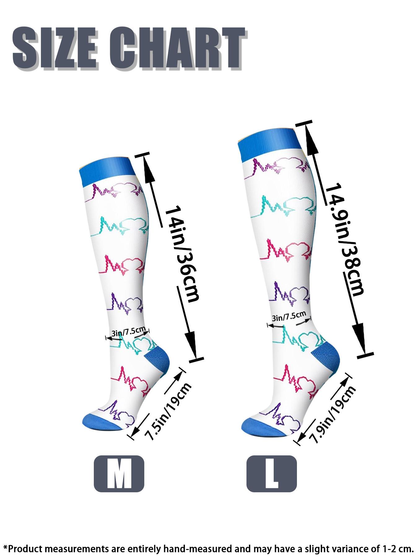 Unisex's Colorful Compression Socks, Sports Socks for Running, Nurses, Pregnant Women, Sports Socks for Improving Blood Circulation