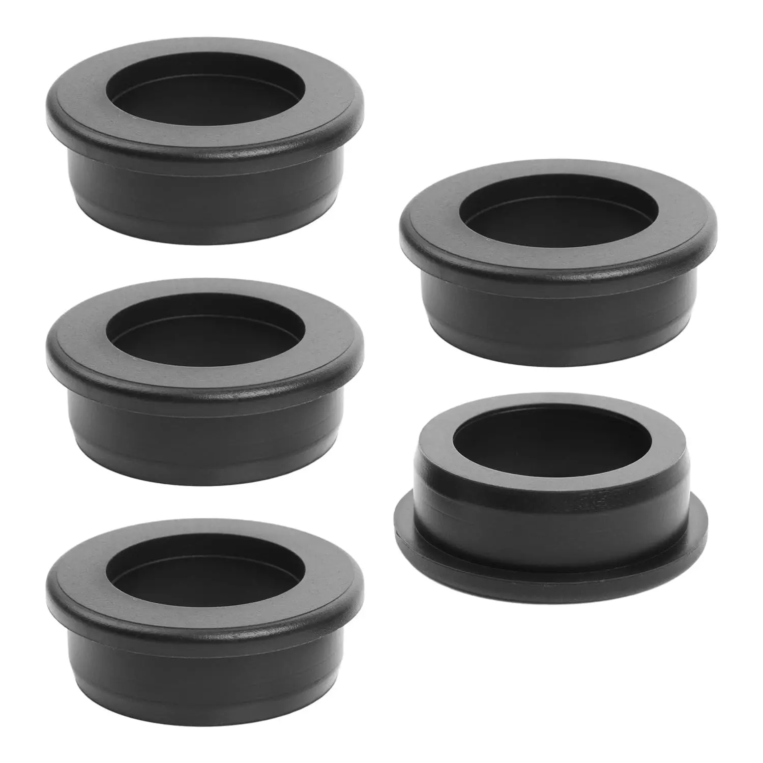 5PCS Rubber Grommets 1-1/4"(32mm) Drill Hole, 7/8"(22mm) ID Durable Black Silicone Top Hat Grommets for Automotive Firewall, Wiring Protection