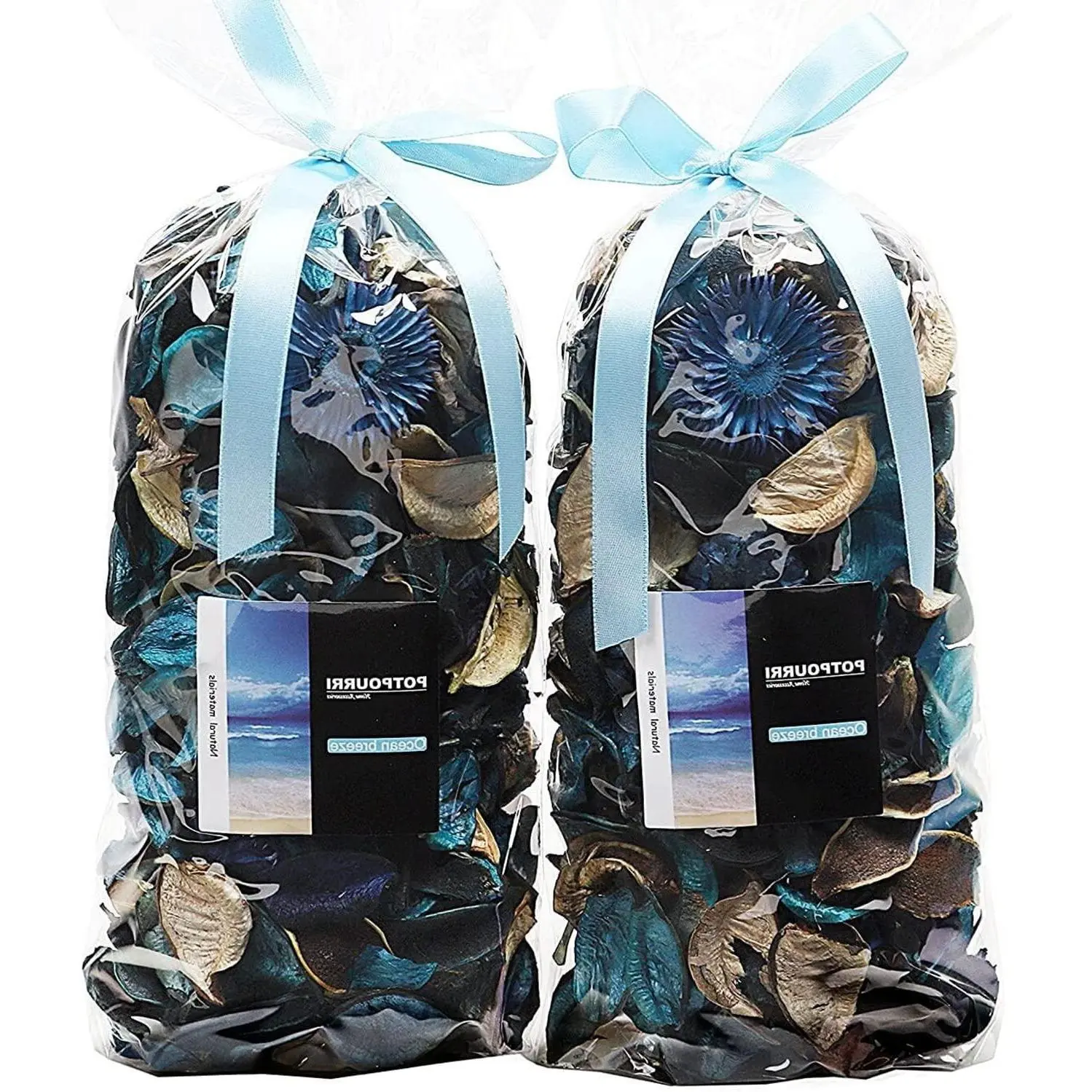 Ocean Breeze Scented Potpourri Bags, Blue Bowl Vase Filler, 8.4 ozGift