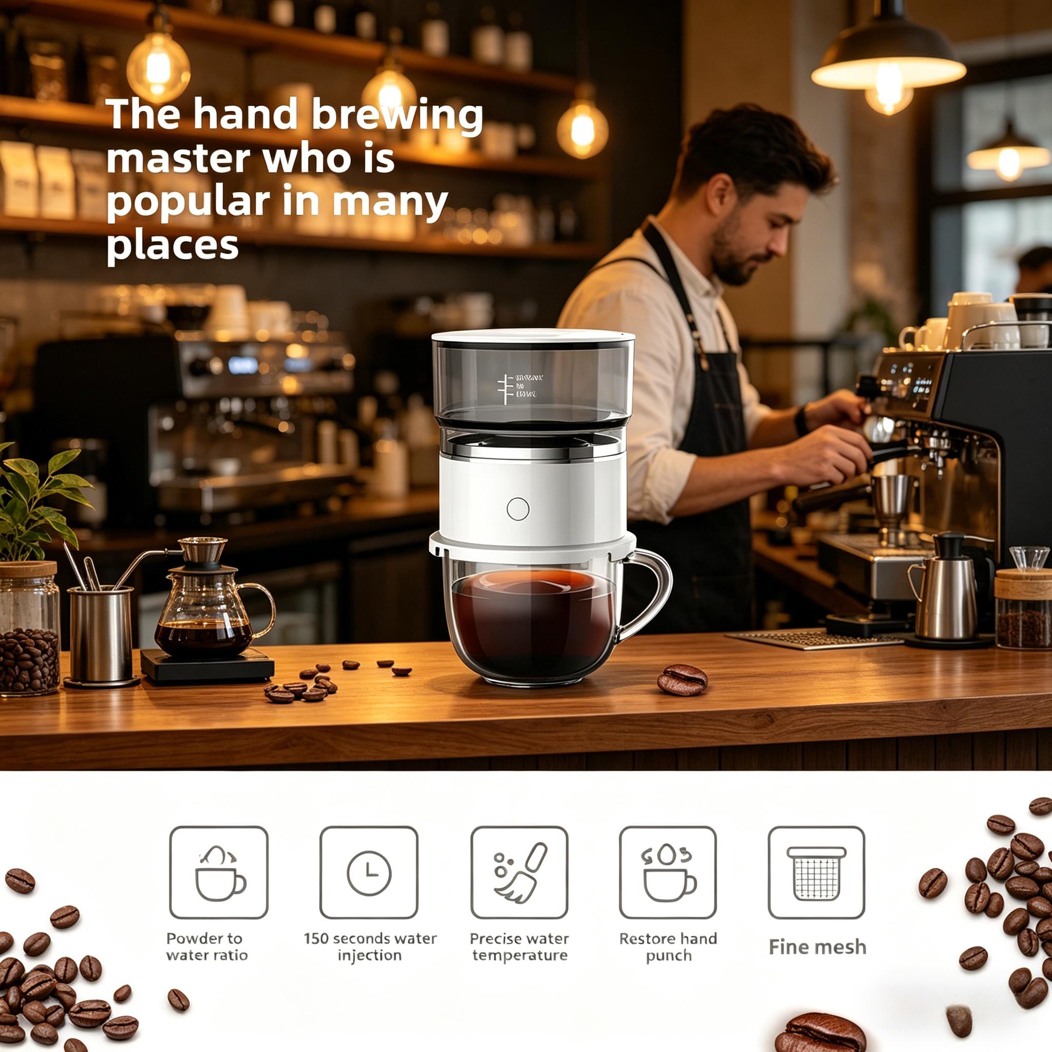 Mini American-style coffee maker for outdoor travel and camping, manual drip coffee machine