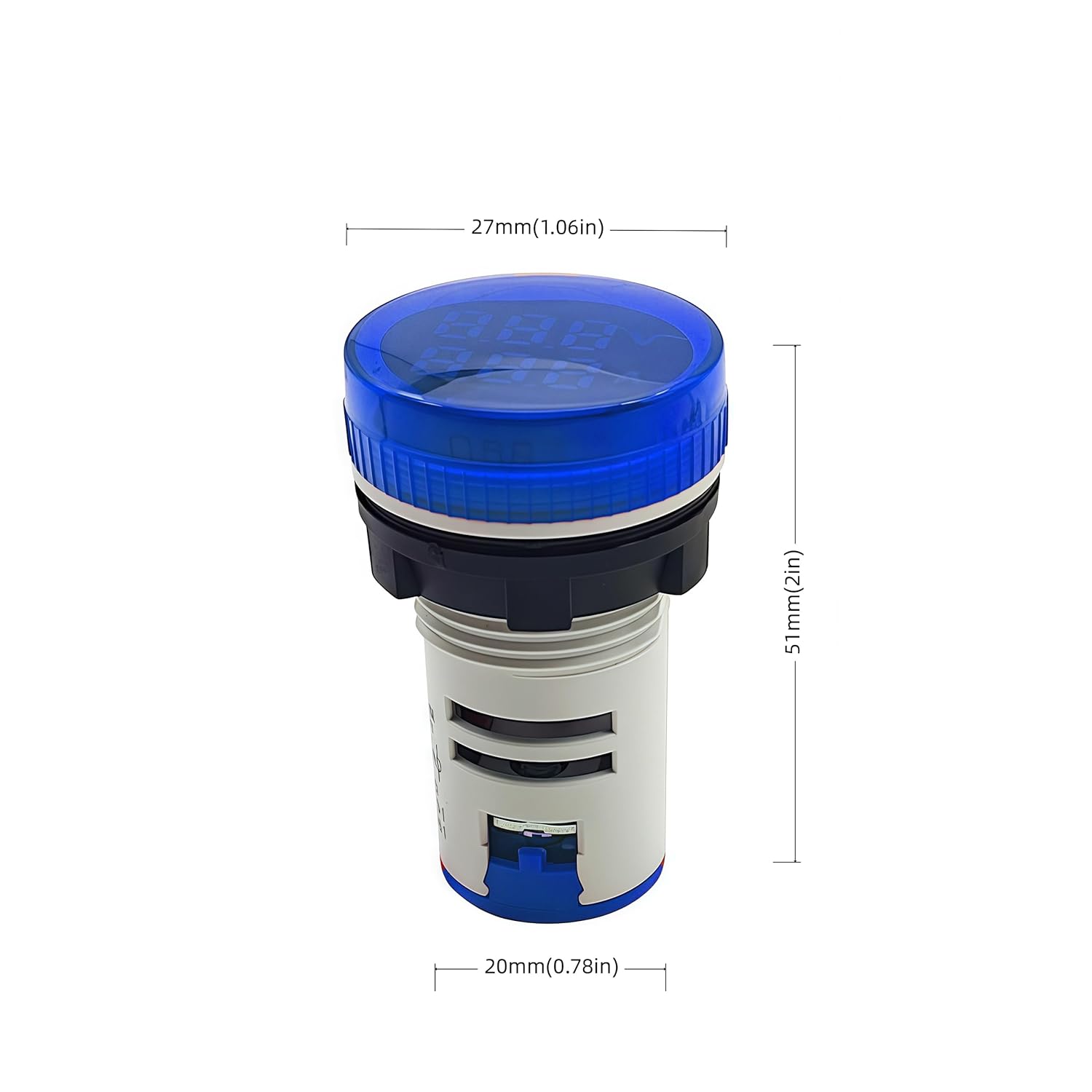 2 count AC  Amp Meter Circular 2 in 1 Digital Current   LED Display Voltmeter Ammeter (Blue)