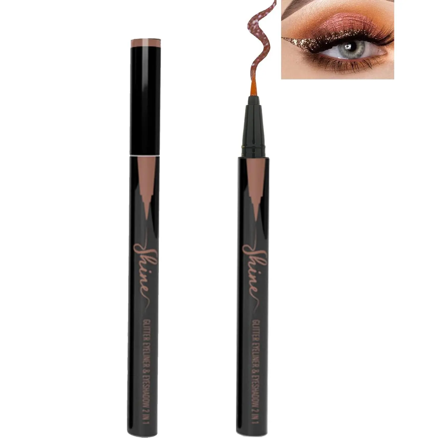 UV Glow Neon Liquid Eyeliner Set-6 Colors Matte Rainbow Eye Liner Pen, Colored Luminous Neon Eyeliner, Waterproof Smudge Proof, High Pigmented Colorful Eyeliner for Women Girl Rave Halloween Makeup