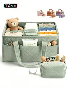 Baby Diaper Caddy Organizer, Baby Basket Shower Gift, Portable Changing Table Basket, Postpartum Caddy & Tote Bag Pouch, Newborn Boy & Girl Nursery Essentials Registry, Car Diaper Organizer, Travel Diaper Tote