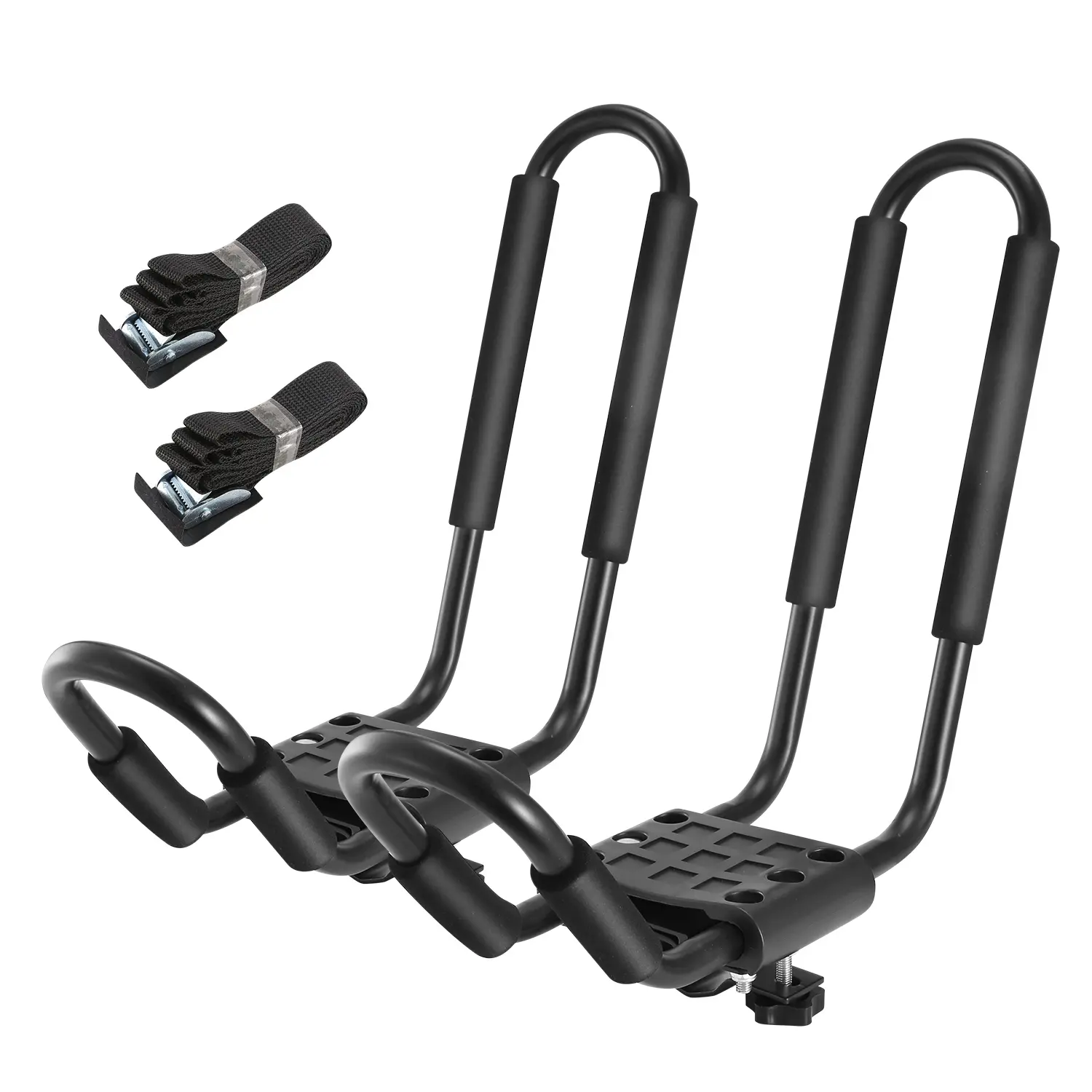 2-Pack Universal Kayak Roof Mount Rack with 220 lbs Load Capacity, Kayak Accessories with Tie Down Straps, Water Sports Kayaking Must Haves for Car SUV with Car Roof Fit