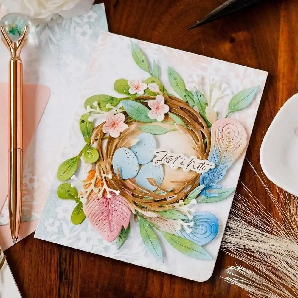 Nest-and-Egg Metal Cutting Die Set, Cardmaking Kit, Embossing Paper, Die-Cutting Set, Scrapbooking Template, Cutting Die