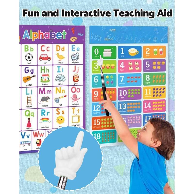 Retractable Teacher Pointer for Classroom  Reading,  Extendable Finger Pointer Stick, School Collapsible Telescoping Long Hand Pointing Stick, Classroom  Have Supplies Essentials,