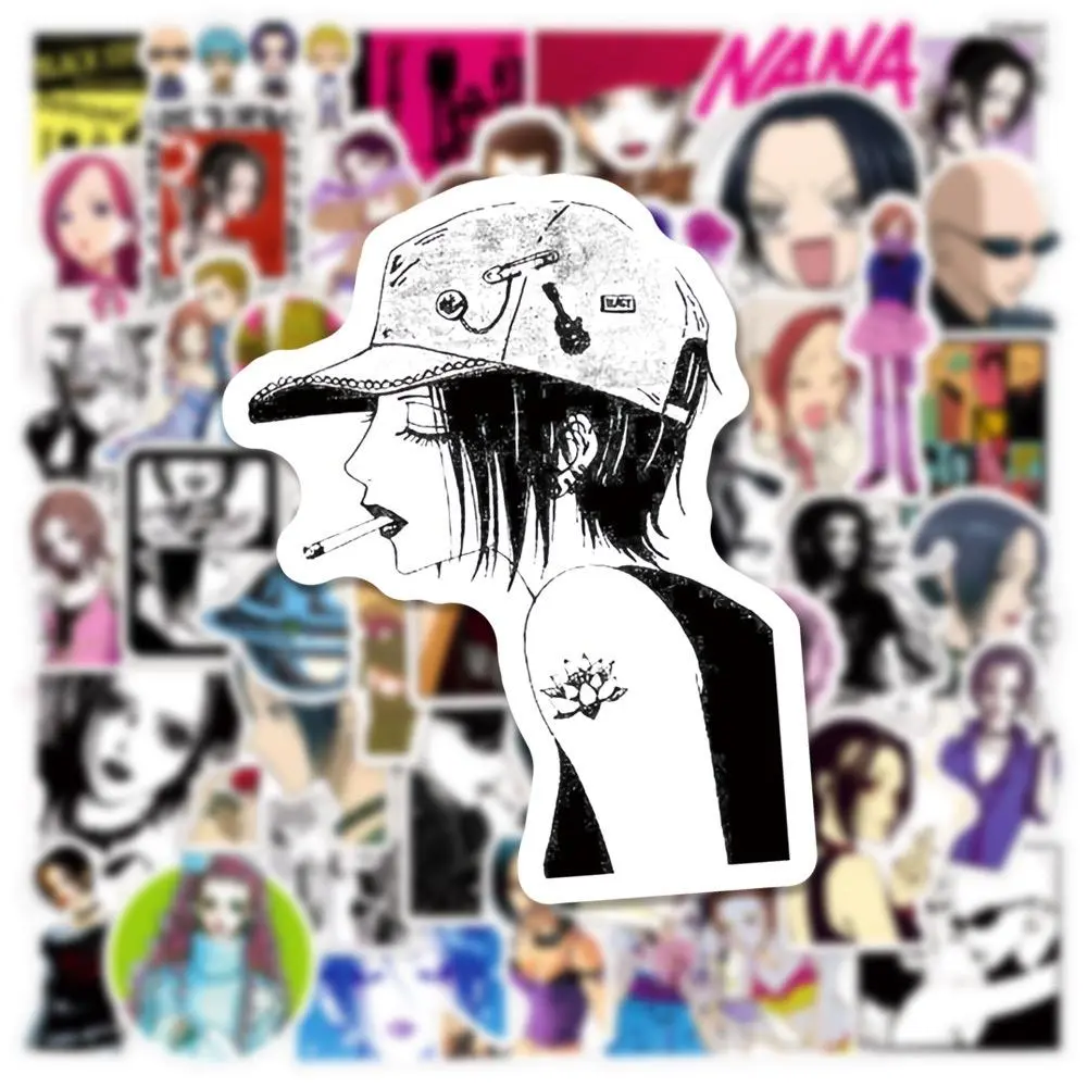 50PCS Anime NANA Stickers Cool Graffiti Decals DIY Decoration Mobile Phone Case Waterproof Notebook Skateboard Toy Gift Sticker