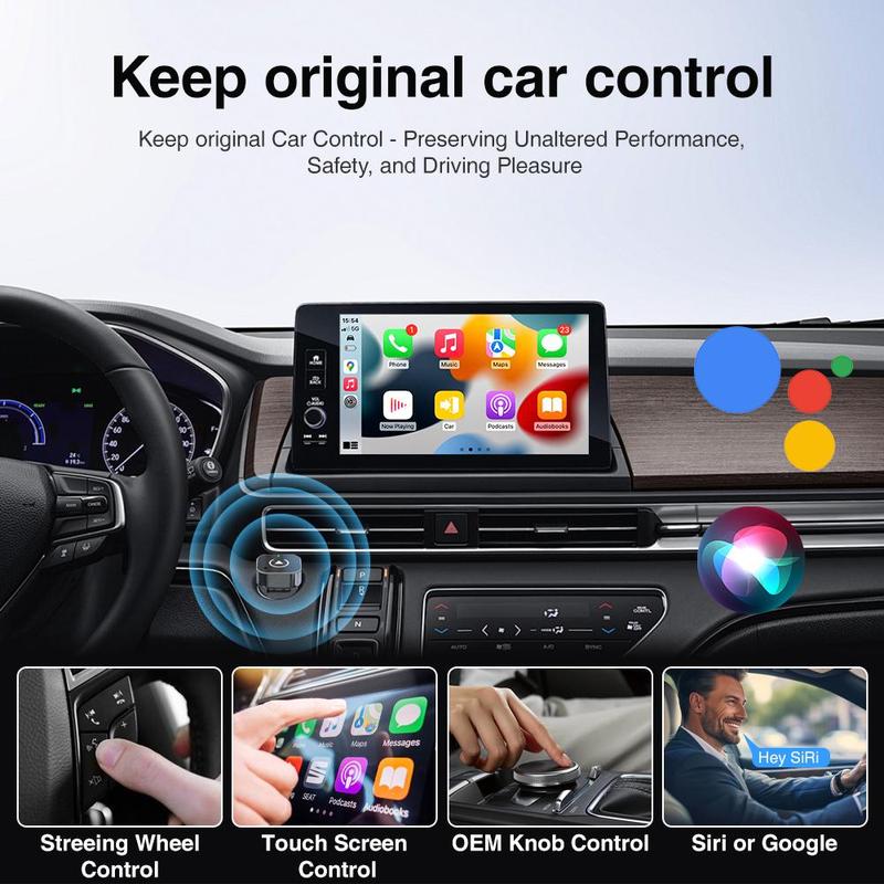New Wireless Carplay Adapter, Upgrade Wired Carplay/Android Auto to Wireless, Universal Mini USB and Type-C, Plug and Play, Fast Stable Connectioncar accessory, Carplay Dongle Connectivity