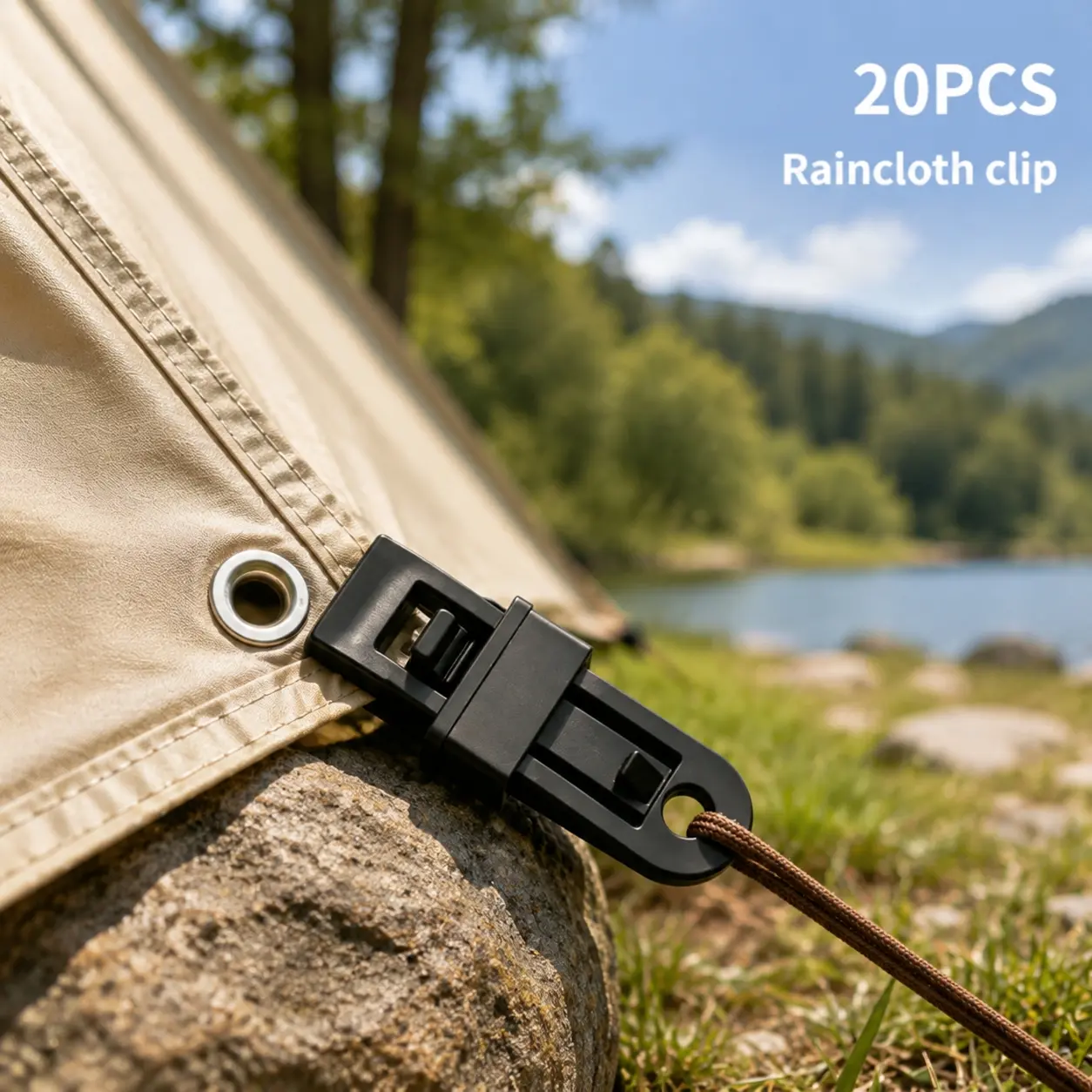 20 sets of outdoor tarpaulin special clips Raincloth for rainproof sunshade, car cover, swimming pool cloth, fastening buckle