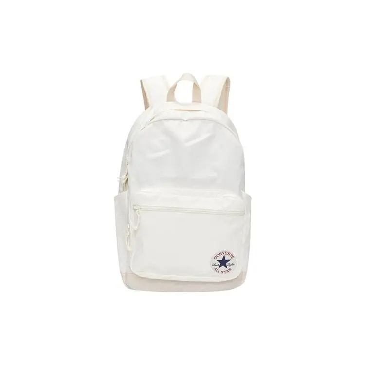 Converse Logo Solid Polyester Backpack for Men and Women – Minimalist White Style