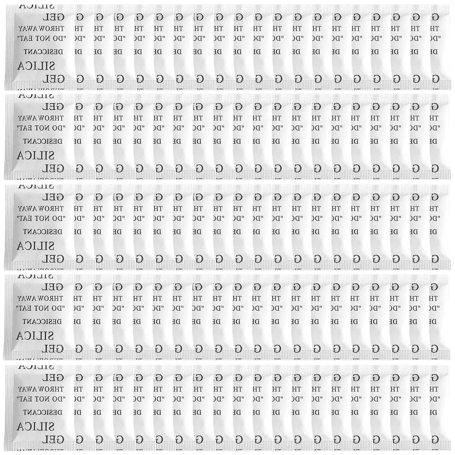 100PCS 5 Gram Premium Transparent Silica Gel Packets, Rechargeable Desiccant Moisture Absorbers for Storage, Electronics, Shoes, JewelryGift