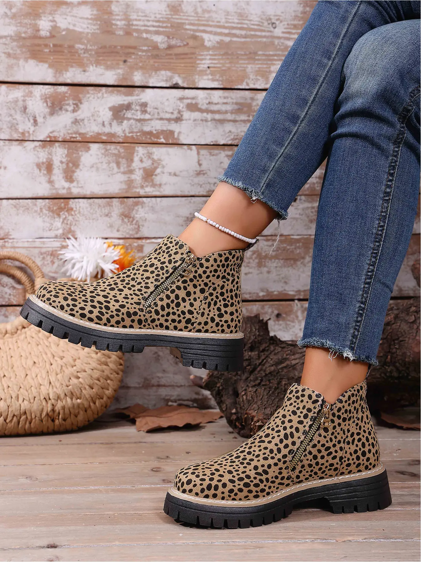 All Season Daily Travel Jeans Matching Suede Platform Ankle Boots Dual Side Zip Shock Absorbing Lug Sole Comfort Hidden Wedge Booties