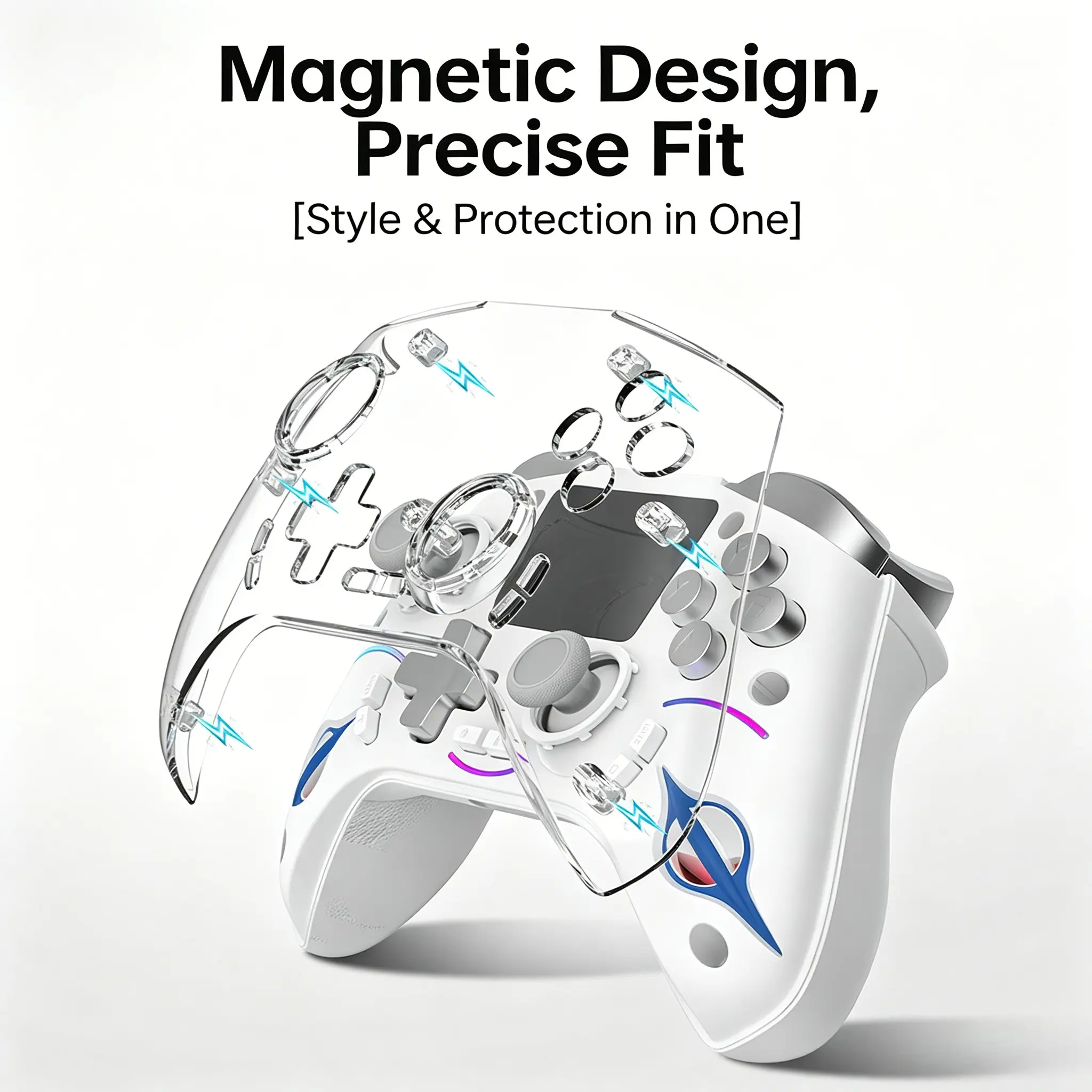 Game Controller with LCD Screen, Hall Joystick, Ps4 Compatible, 1000hz Refresh Rate, Bluetooth-compatible Dual Hall, Six-Axis Motion, Macro Programming, Wireless Hall Controller