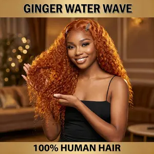 Ginger  Water Wave Human Hair 13×6 Lace Front Wig