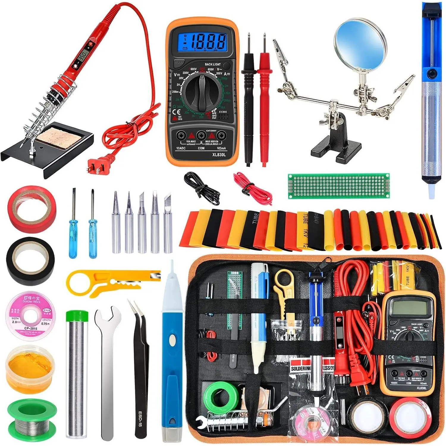 80W LCD Digital Soldering Iron Kit with Adjustable Temperature Control and Fast-Heating Ceramic Thermostatic Design