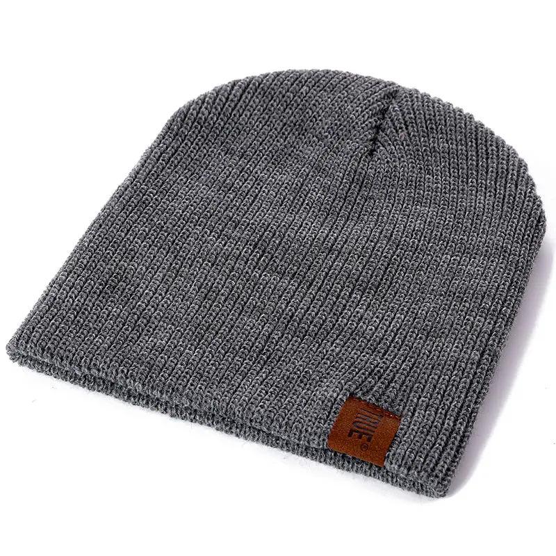 Hot Sale Unisex Casual Beanie Hat Men Women Basic Knitted Winter Hat Streetwear Beanie Cap