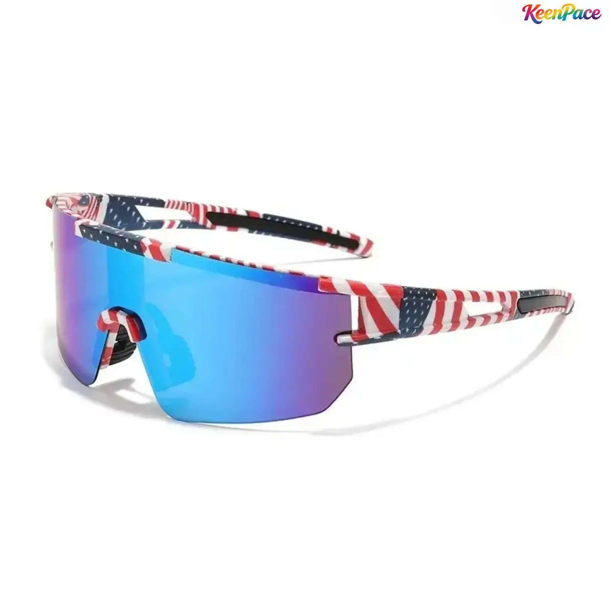 Patriotic American Flag Sports Sunglasses, Unisex UV400 Protection Stylish Sun Shades, Versatile Holiday Eyewear Perfect For 4th Of July Parties, Beach Vacation & Summer Outdoor Activities
